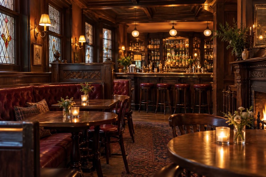 Pub interior concept for The Gilded Pint