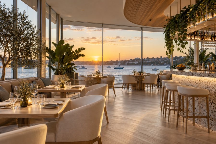 Restaurant/Bar interior concept for Harbour & Vine